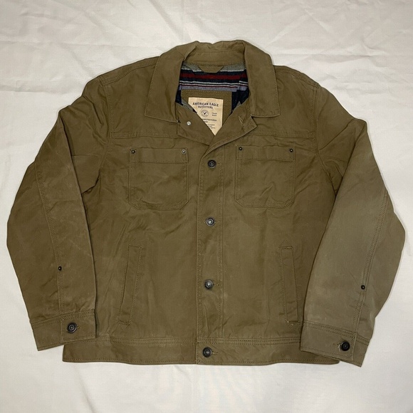 American Eagle Outfitters Utility Jacket Blanket Lined Military Size XL Brown - Picture 2 of 12